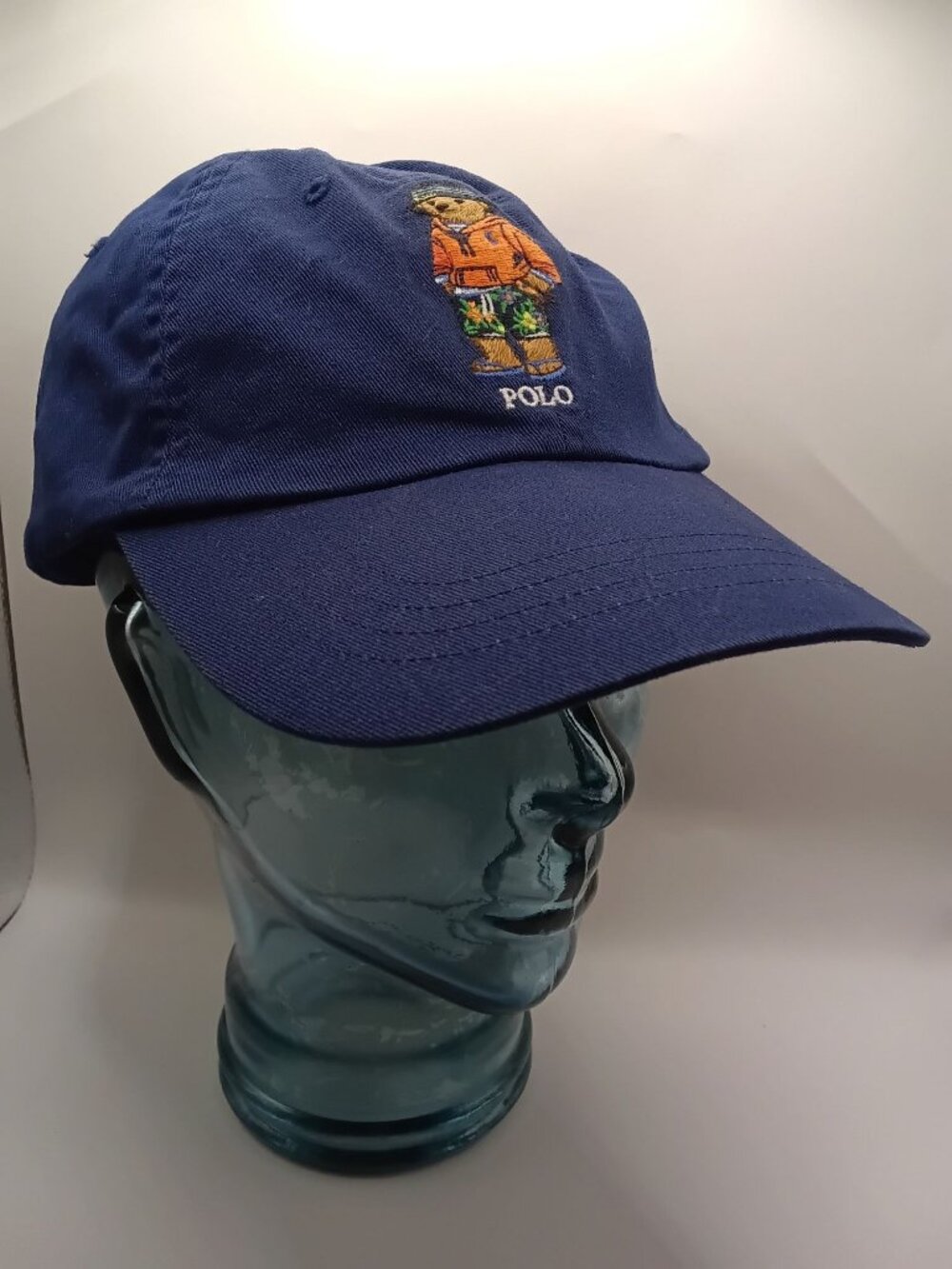 Polo Ralph Lauren Embroidered Blue Teddy Bear Mens Leather Strap Hat